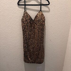 Alberto Makali Bronze Sequin Mini Dress